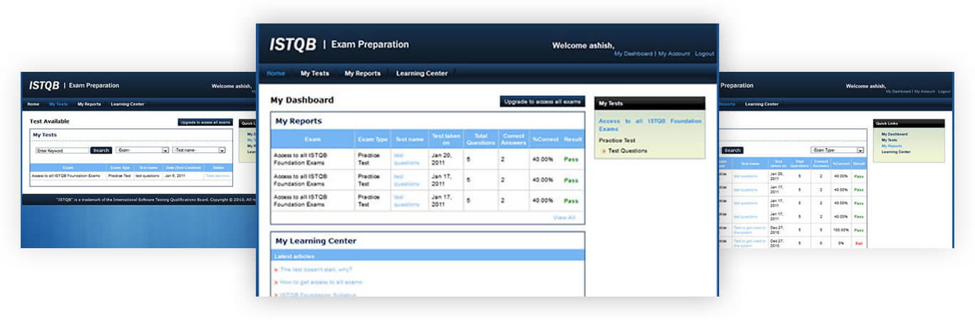 ISTQB Exam Preparation Dashboard