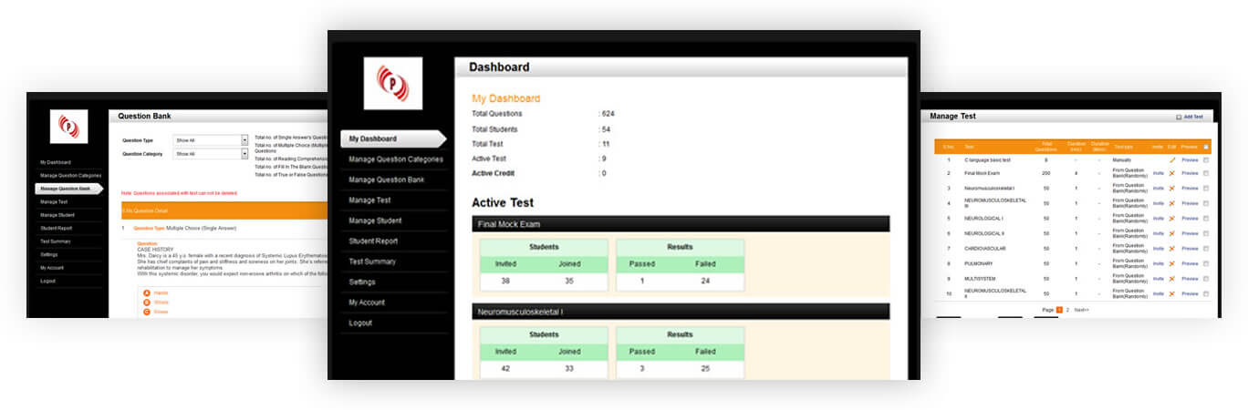 Primal PT Review Dashboard, Tests & Question Bank