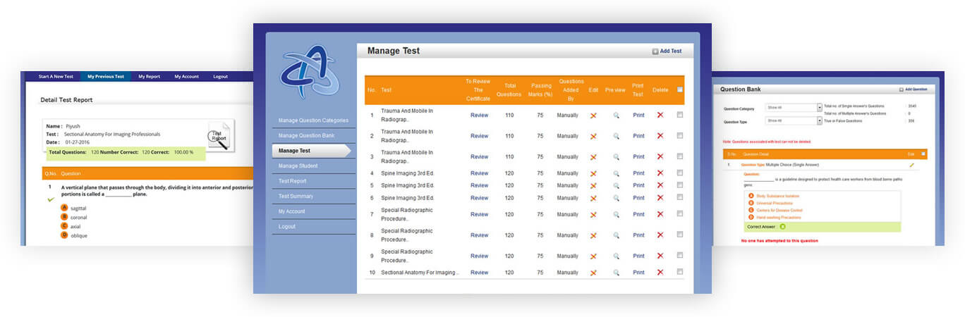 Manage test & question bank