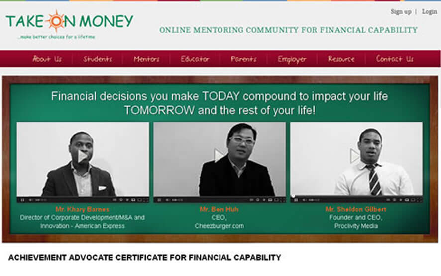 Take On Money an Online Mentoring Community