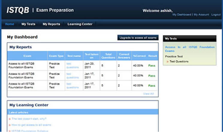 ISTQB Dashboard